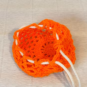 Virkad påse orange