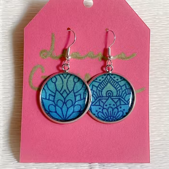 Örhänge cabochon blå 3