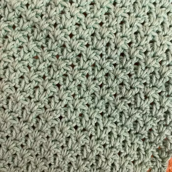 Virkad disktrasa ljusgrön v-stitch
