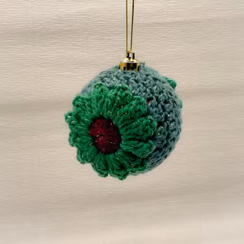 Virkad julgranskula vinröd/grön/grågrön