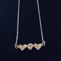 Heart skull heart necklace