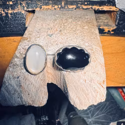 Silverring onyx månsten