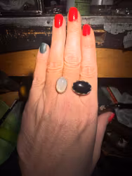 Silverring onyx månsten