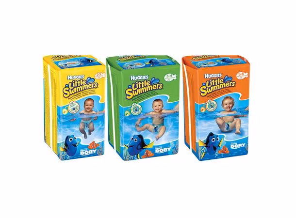 Engångsbadblöjor. Badblöjor för barnen i vattnet. Med disneyfigurer. Snygga och bra.