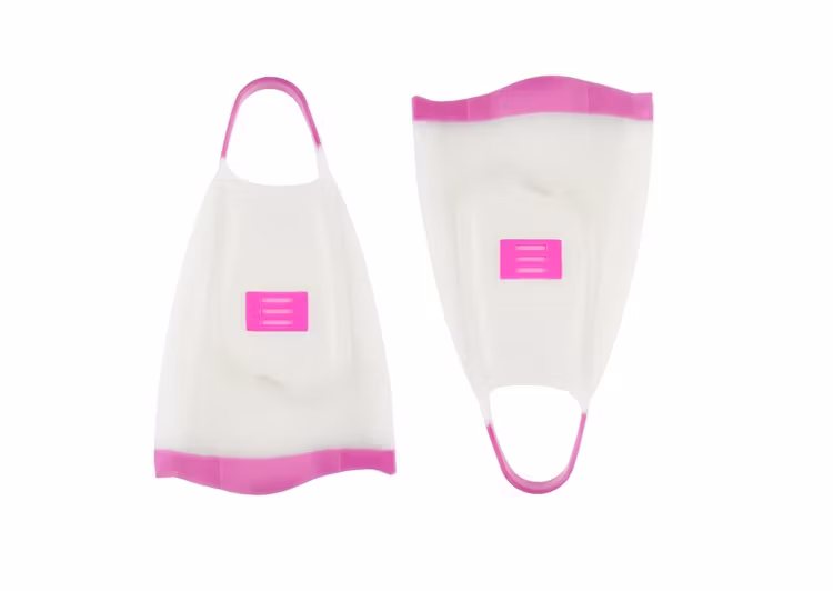 DMC Elite UV fenor. Simfenor i världsklass. Sköna, mjuka silikonfenor i rosa/vit färg.