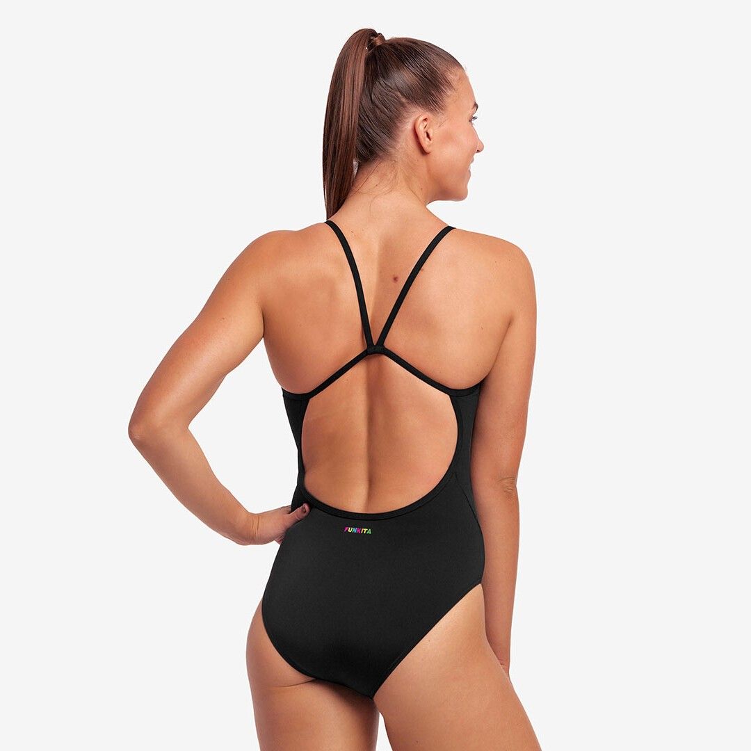 Funkita Baddräkt Still Black Single Strap Back