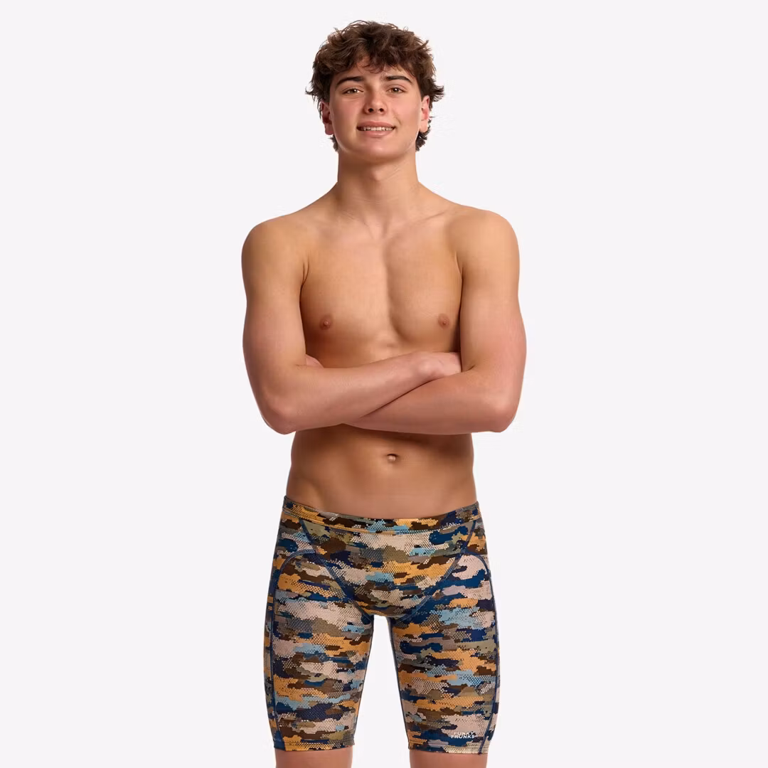 Funky Trunks jammer badbyxor för barn och ungdom. Juniorstorlekar 152 cl och 164 cl.