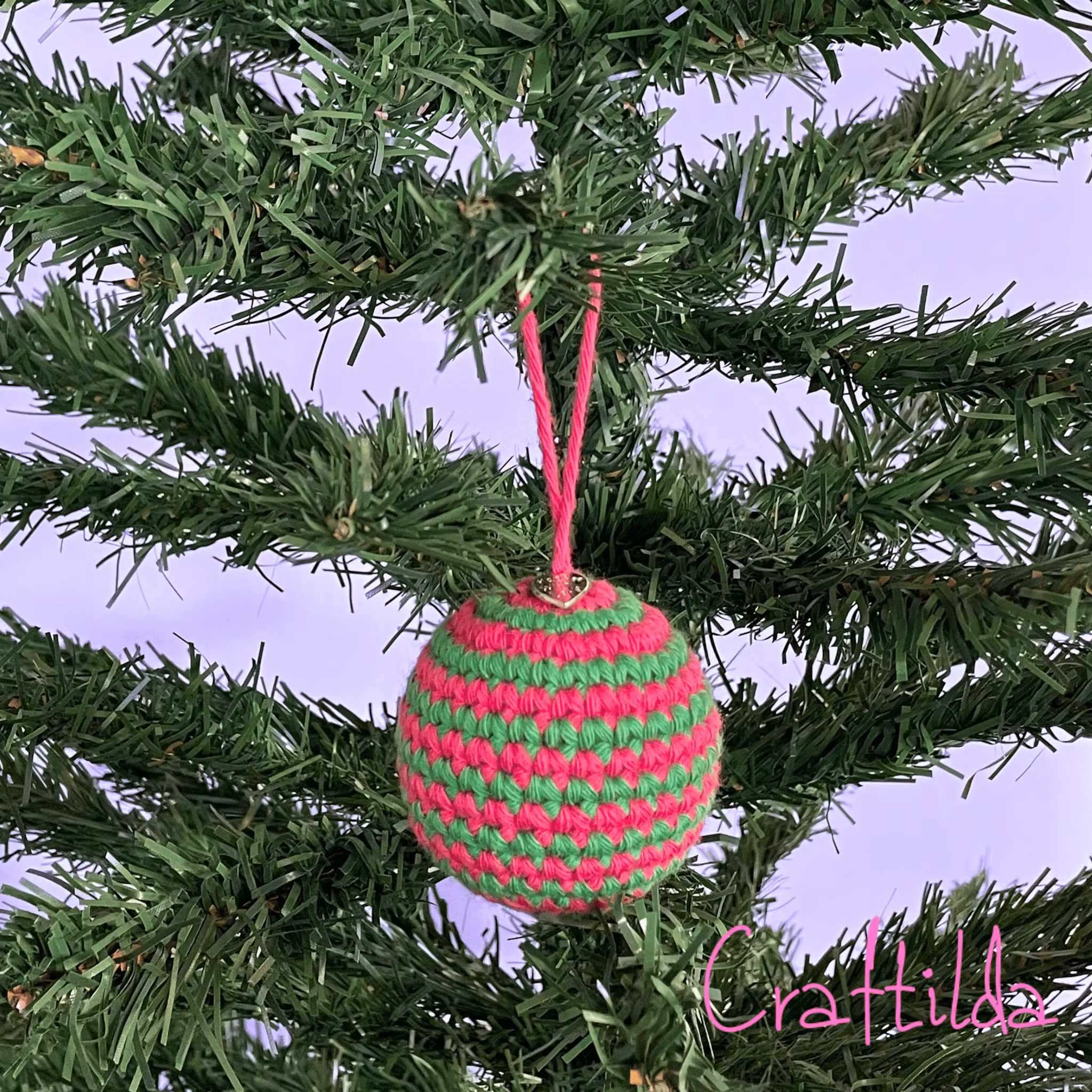 Julgranskula rosa/grön