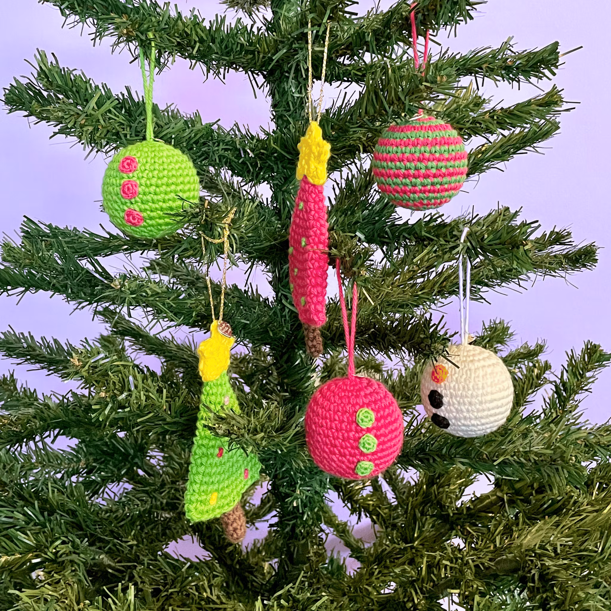 Julgranskula rosa/grön