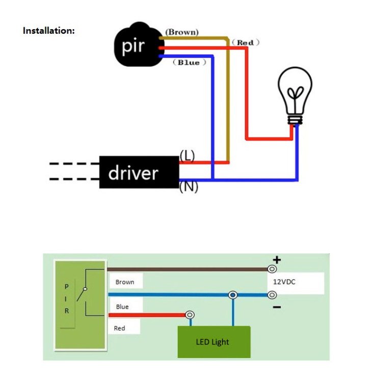 PIR-sensor 12V DC