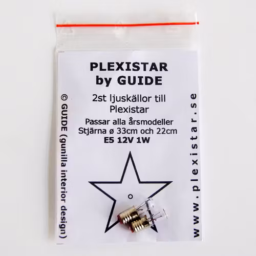 2 glödlampor E5 12V 1W, passar alla årsmodeller