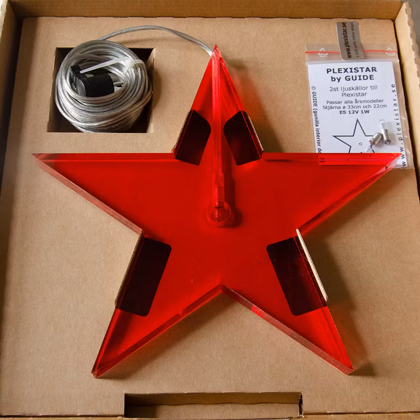 Jubileumsstjärna 2023, Röd ø22cm, 1,5cm tjock