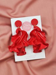 Satin Round top röd