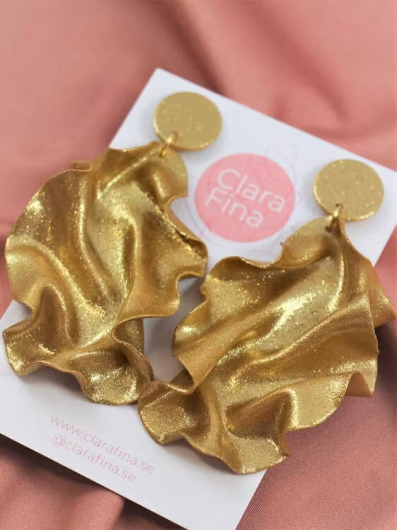 Satin round top guldglitter