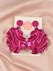 Satin round top magenta glitter