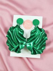 Satin round top Smaragdgrönt glitter