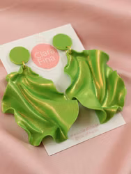 SAMPLE Satin round top neongrönt glitter