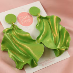 SAMPLE Satin round top neongrönt glitter