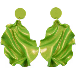 SAMPLE Satin round top neongrönt glitter