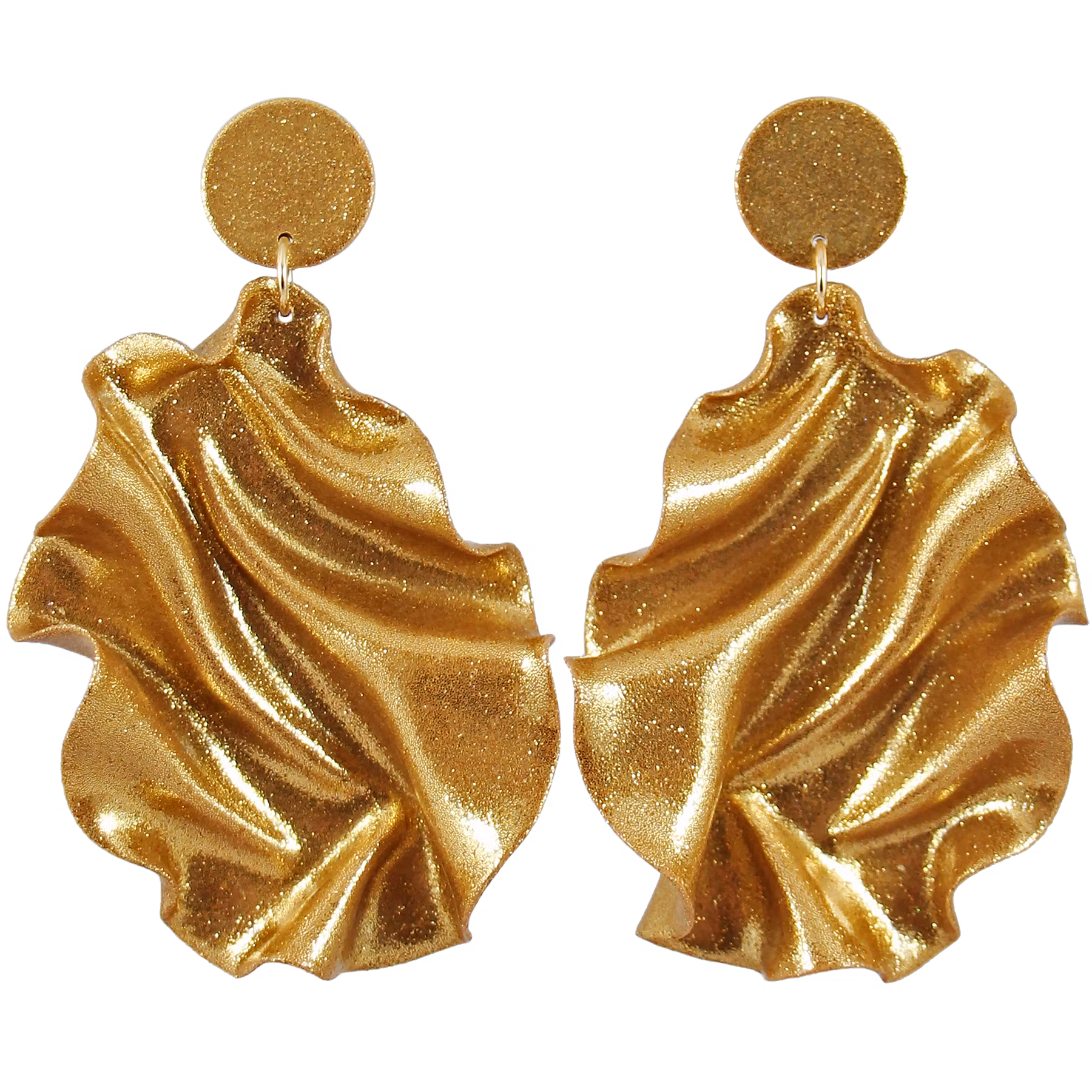 Satin round top guldglitter