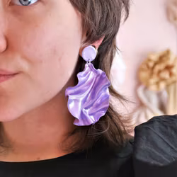 Satin round top lila glitter