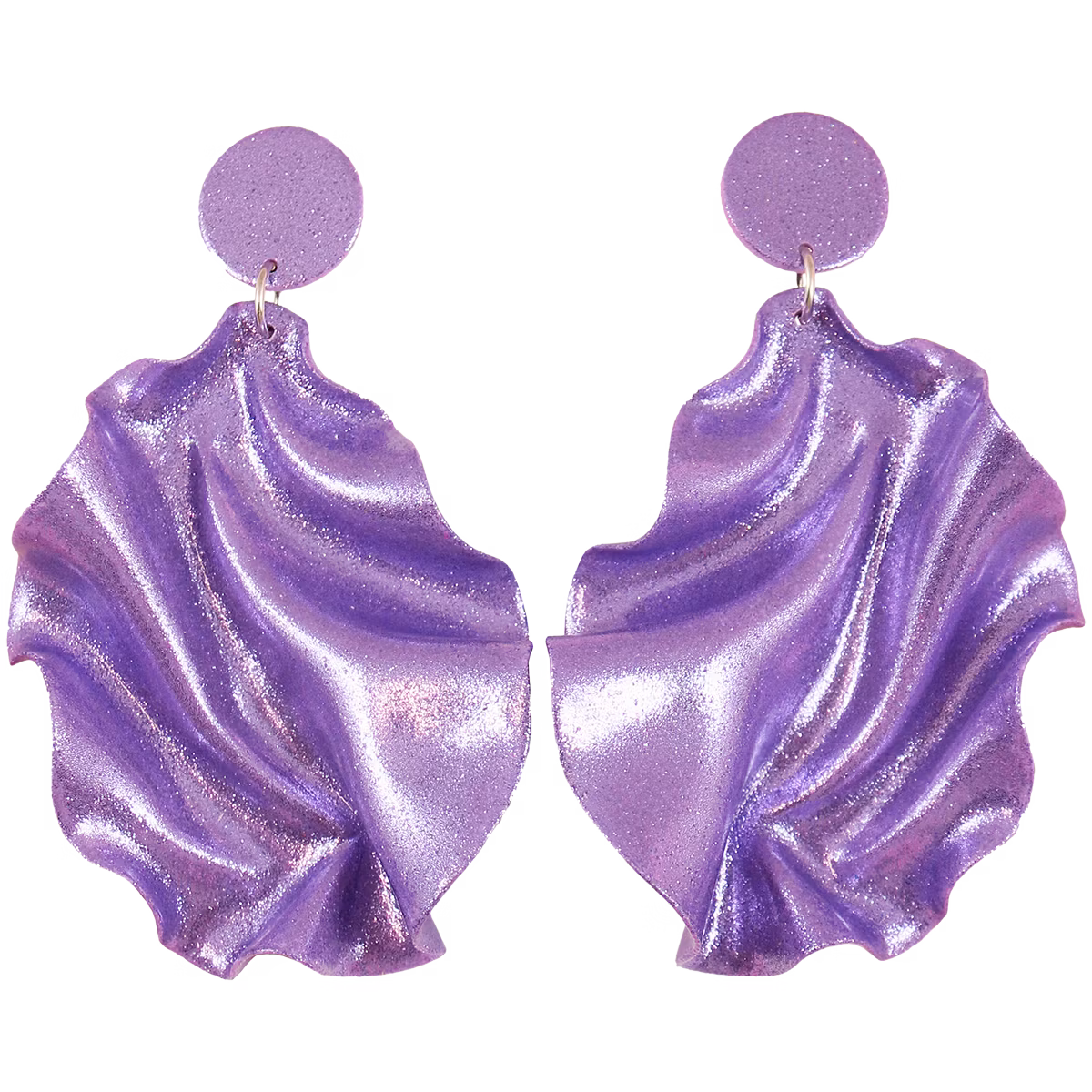 Satin round top lila glitter