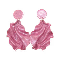 Satin round top MINI rosa holografiskt glitter