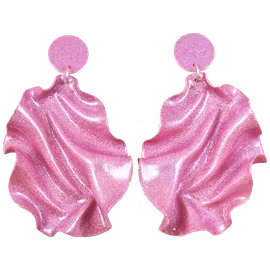 Satin round top rosa holografiskt glitter