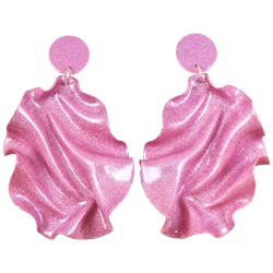 Satin round top rosa holografiskt glitter