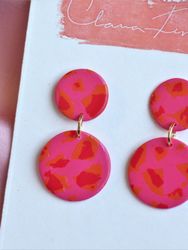 Dubbelprick mini rosa & orange leo