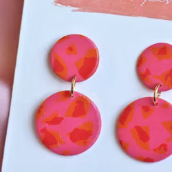 Dubbelprick mini rosa & orange leo