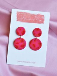 Dubbelprick mini rosa & orange leo