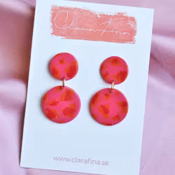 Dubbelprick mini rosa & orange leo