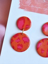 Dubbelprick mini orange & rosa leo