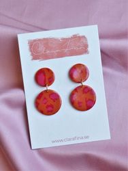 Dubbelprick mini orange & rosa leo