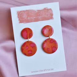 Dubbelprick mini orange & rosa leo