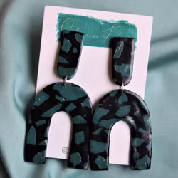 Arch terrazzo svart & petrol