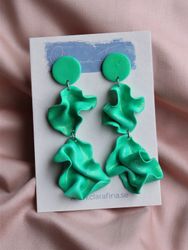 Satin tredelad grönt glitter