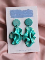 Satin round top M blått glitter