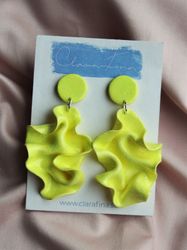 Satin round top neongult glitter