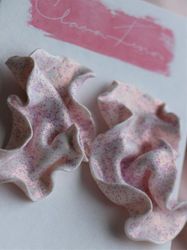 Satin vit & lila glitter