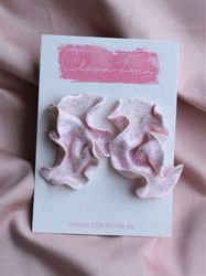 Satin vit & lila glitter
