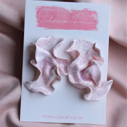 Satin vit & lila glitter