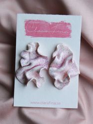 Satin vit & lila glitter