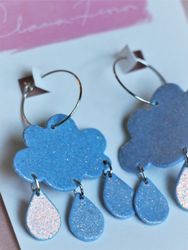 Blå glittermoln med regn på ring