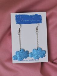 Litet glittermoln i kedja blått glitter