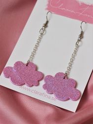 Litet glittermoln i kedja rosa glitter