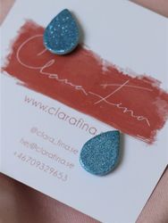 Stud blå glitterdroppe