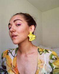 Satin neongult glitter