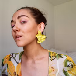 Satin neongult glitter